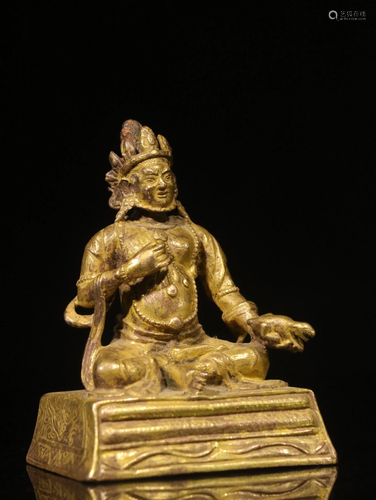 A GILT-BRONZE FIGURE OF VAISHRAVANA