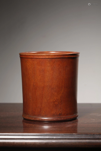 A HUANGYANGMU BRUSHPOT.BITONG.REPUBLIC PERIOD