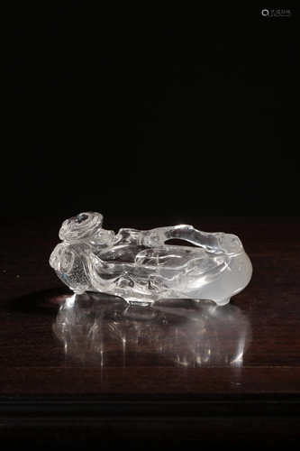 A CARVED CRYSTAL LINZHI WASHER.QING PERIOD