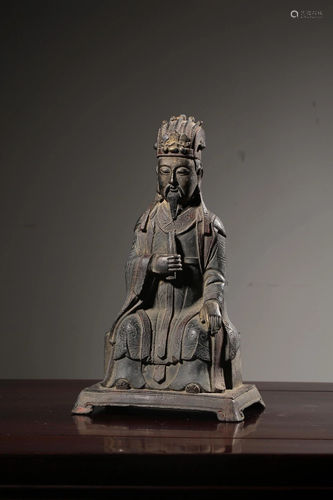 A BRONZE FIGURE OF OFFICER.QING PERIOD