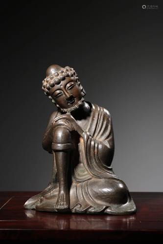 A BRONZE FIGURE OF DAMO.QING PERIOD