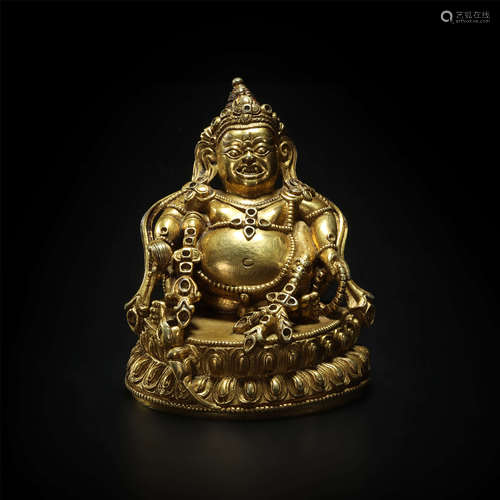 Silver and gilding buddhist sculpture from Qing