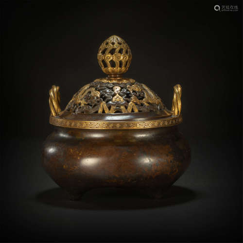 Copper censer from Qing