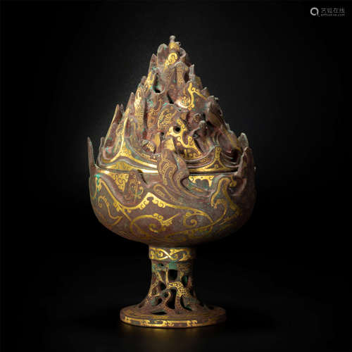 Copper and gilding censer from Han