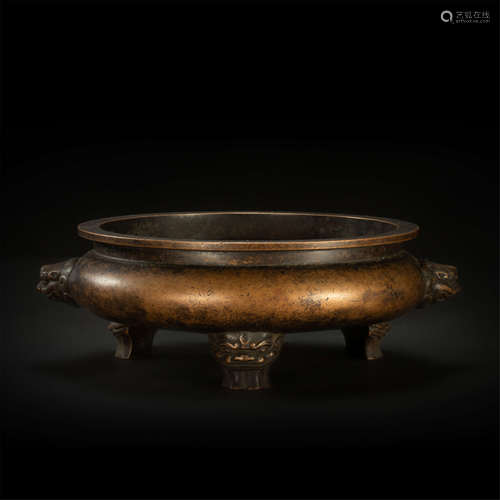 Copper tripod censer from Ming