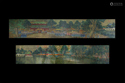 Landscaping painting scroll by Shining Lang