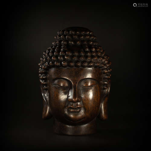 Wood carving buddhist sculpture from Qing