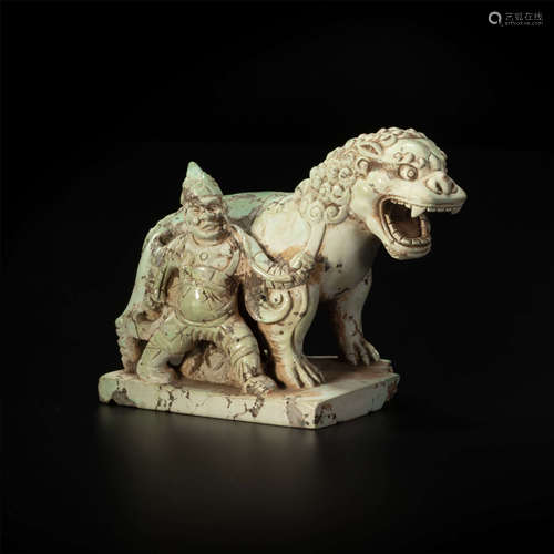 Tophus ornament in human and lion form from Yuan