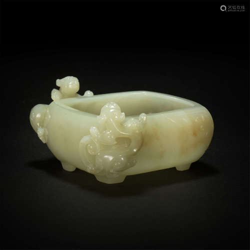 Hetian jade writing tool washer from Qing