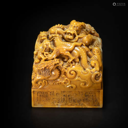 Orpiment seal in dragon form from Qing