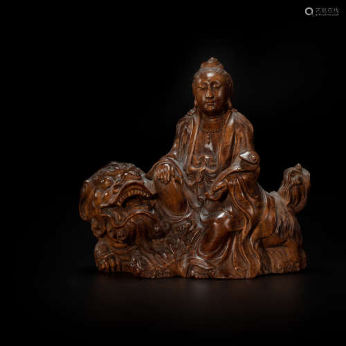 Huanghuali Avalokitesvara sculpture from Qing