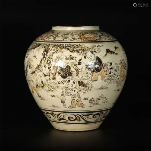 CiZhou Klin Vase with Eagle Picture from Yuan
