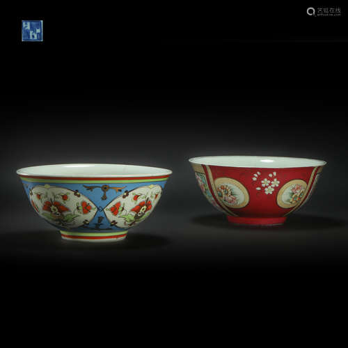 Five-coloured bowl with character painting from Ming