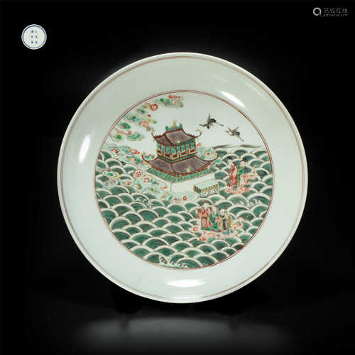 Faille rose plate from Qing