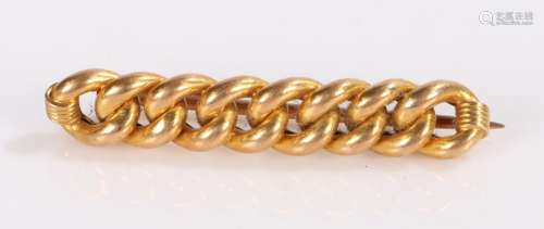 15 carat gold brooch, in the form of pocket watch links, 3.7...