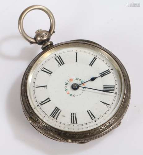 Ladies Victorian silver open face pocket watch, the white en...