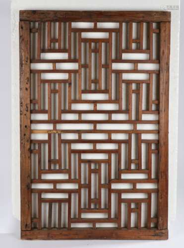 Chinese soft wood screen/panel, of rectangular pierced form,...