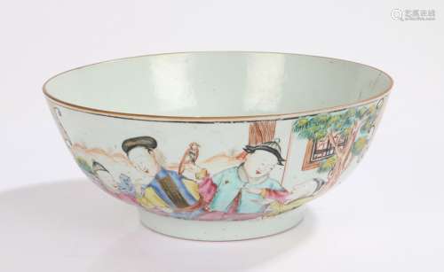 18th Century Chinese Famille rose porcelain bowl, painted wi...