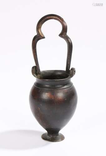 16th Century bronze Flemish Benitier or holy water stope, wi...