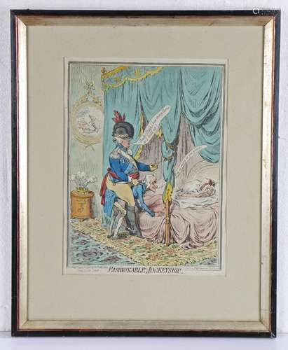 After James Gillray, satirical print Fashionable-jockeyship,...