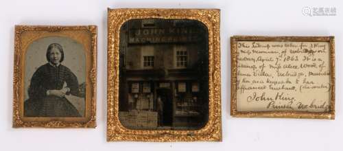 A charming Ambrotype, of John King Machine Printers shop fro...