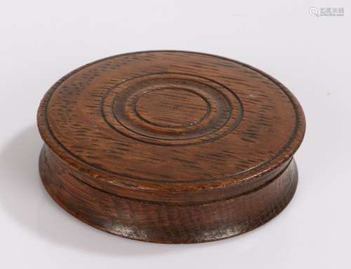 York Minster interest, an oak snuff box of circular form, a ...