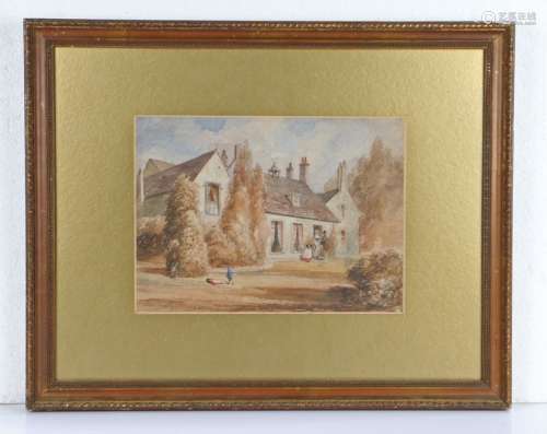 David Cox Junior, circa 1858, House with figures, unsigned w...
