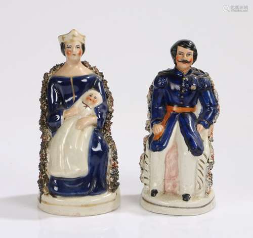 Pair of 19th century Staffordshire Queen Victoria and Prince...