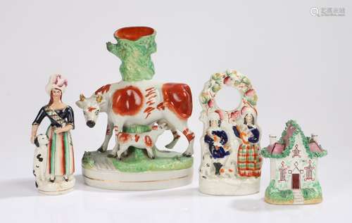 19th Century Staffordshire pottery, to include a large model...