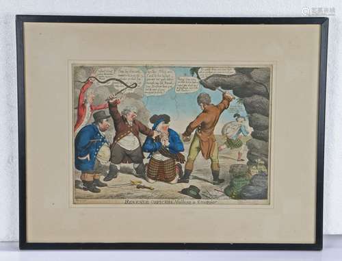 After Charles Williams, satirical print, Revenue officers na...