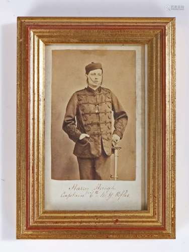 Victorian photograph of a British army officer of a Rifle Re...