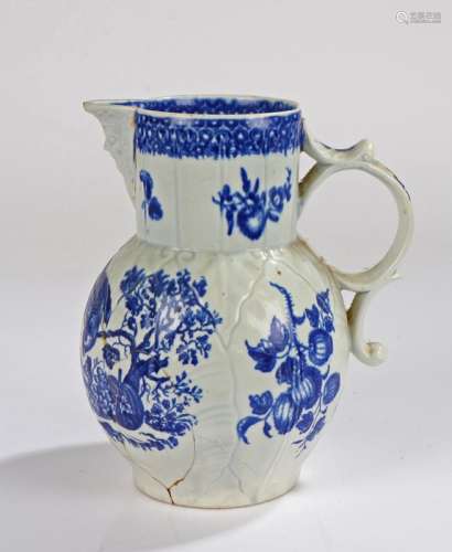18th Century Worcester porcelain blue and white jug, circa 1...