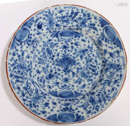 18th Century Bristol Delft plate, circa 1730, with all over ...