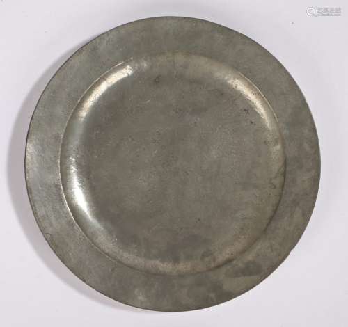 18th Century pewter charger, circa 1749, touch marks for Sam...