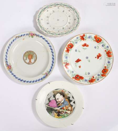 A collection of 19th Century plates, to include a plate with...