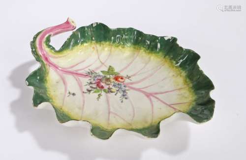 Chelsea Porcelain Leaf Shaped Dessert Dish, circa 1758, natu...