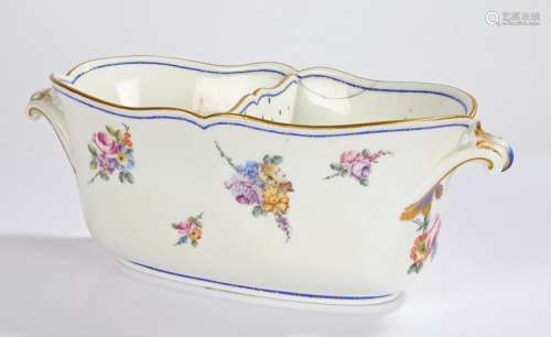 18th Century Sevres porcelain oval Seau A Liqueur, decorated...