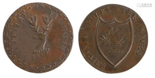 Scottish Token, copper Halfpenny, 1796, Edinburgh, LET BRITA...