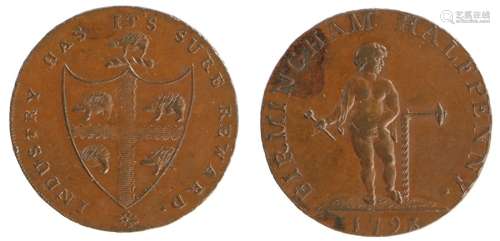 British Token, copper Halfpenny, 1793, Birmingham Halfpenny,...
