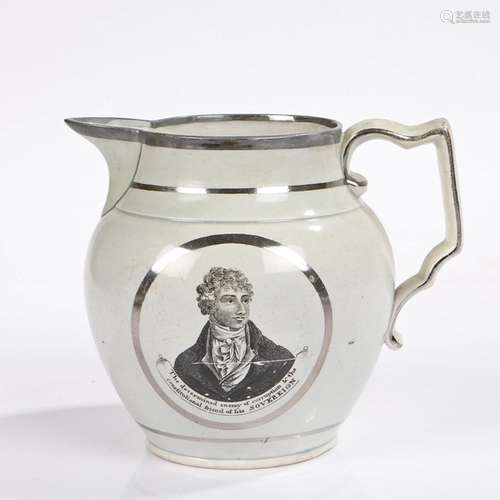 Early 19th Century silver lustre documentary jug, commemorat...