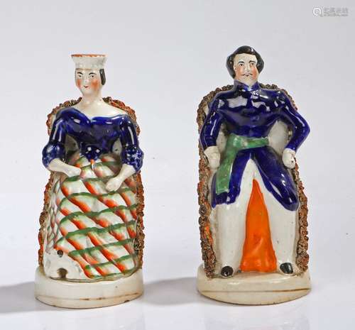 Pair of 19th century Staffordshire Queen Victoria and Prince...