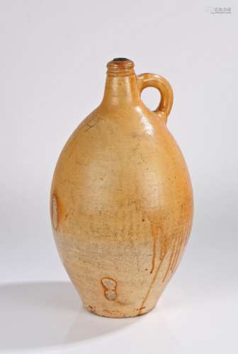 18th Century salt glaze pottery jug, with a short neck and h...
