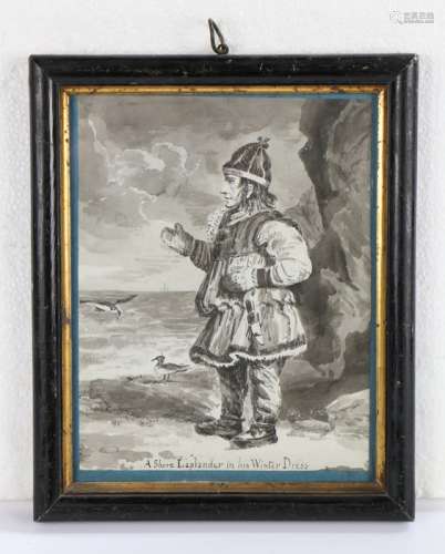 19th Century school, the watercolour picture of a Laplander ...