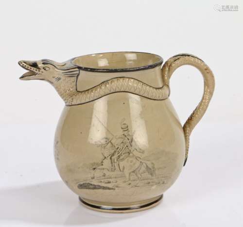 Rare early 18th Century English pottery Drabware jug, attrib...
