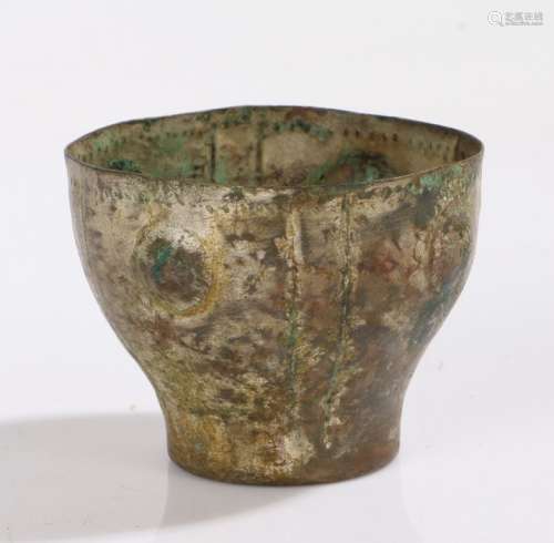 Sassanian small vessel, 6 Century AD, the silvered bowl with...