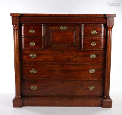 Victorian mahogany Scottish chest of drawers, the rectangula...