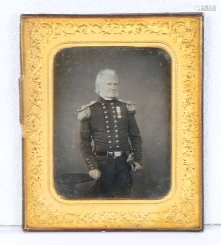 Half plate daguerreotype of a British army officer of Field ...
