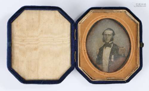 Military ninth plate daguerreotype, circa 1850's, the revers...