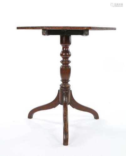 George III oak occasional tilt top table, the octagonal top ...