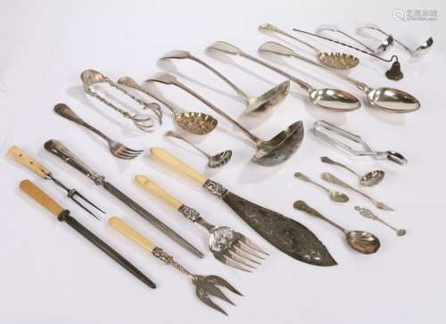 Silver plated cutlery, to include soup ladles, sauce ladles ...